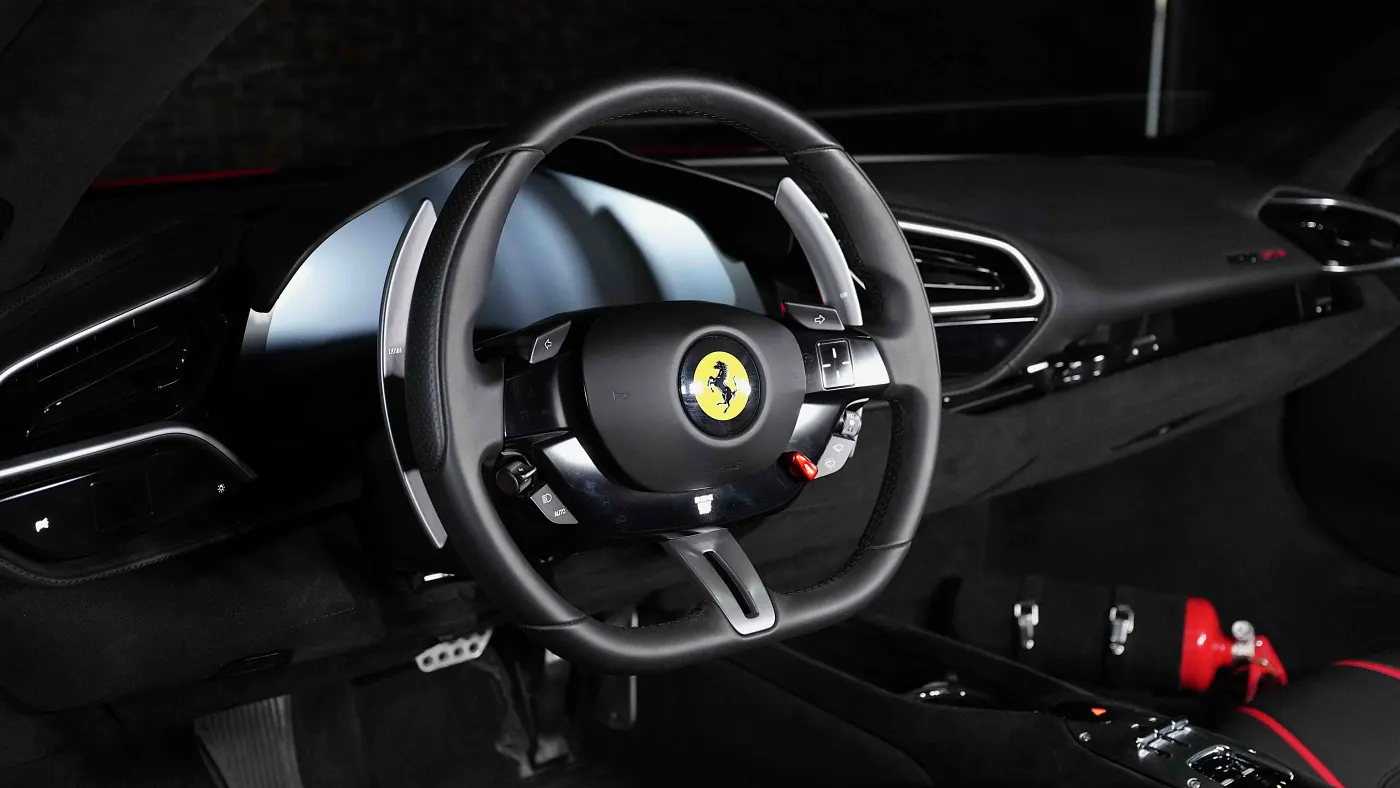 Experience Ferrari 296 GTB GCC Spec with 819 HP hybrid power and cutting-edge aero design