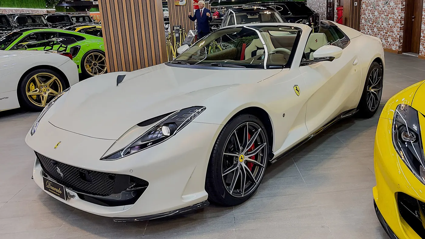Ferrari 812 GTS sophisticated high-performance convertible showcased in the heart of UAE
