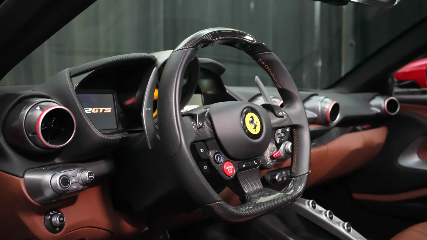 Flagship Ferrari 812 GTS V12 convertible showcased at Dourado Luxury Car Dubai showroom