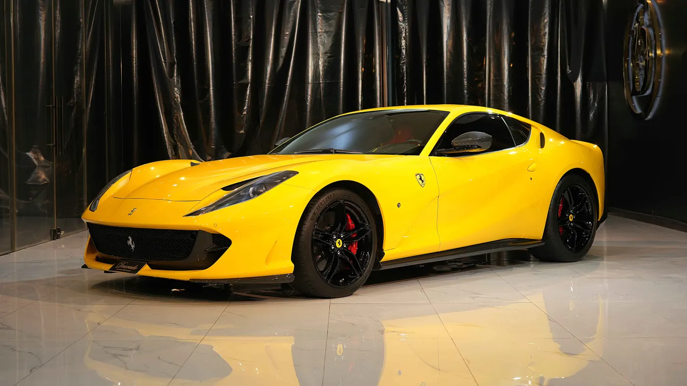 Ferrari 812 Superfast sophisticated high-performance coupe showcased in the heart of UAE