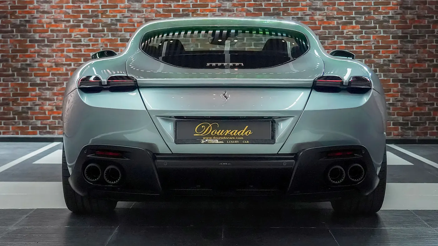 Unrivaled Ferrari Roma 2023 Grigio Titanio featured at Dubai luxury showroom