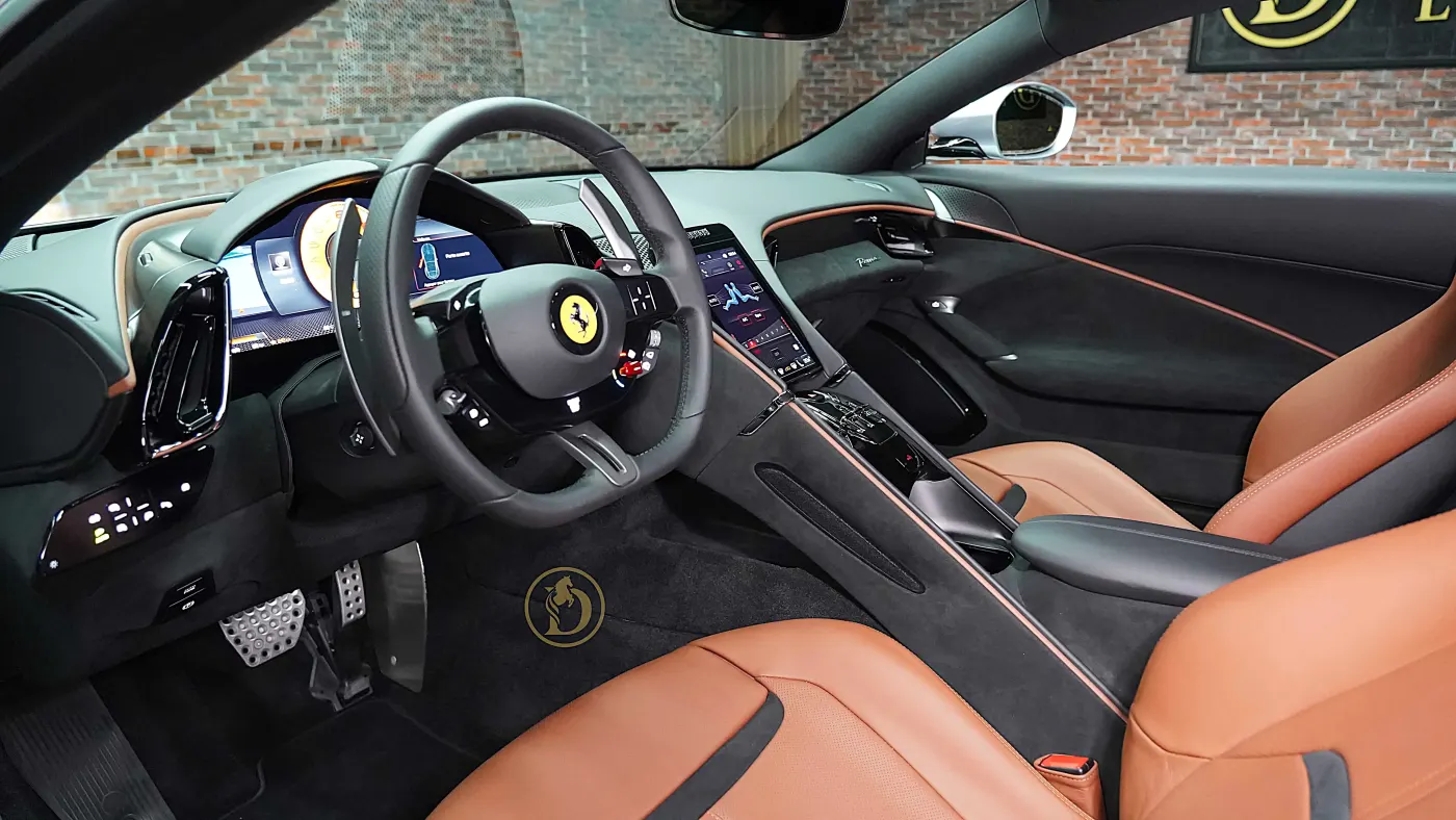 Flagship Ferrari Roma 2023 Grigio Titanio showcased at Dourado Luxury Car Dubai