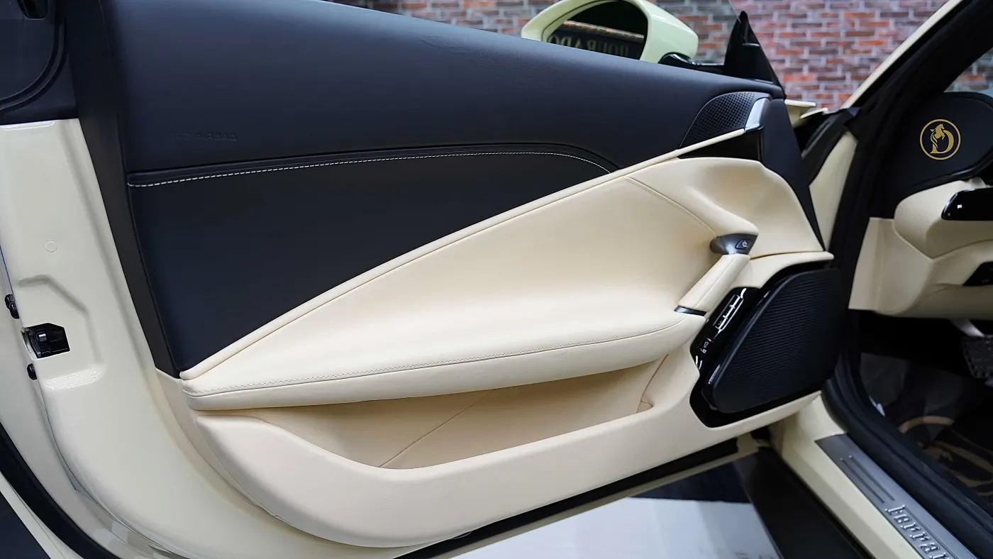 Flagship Ferrari Roma 2022 Avorio Beige showcased at Dourado Luxury Car Dubai