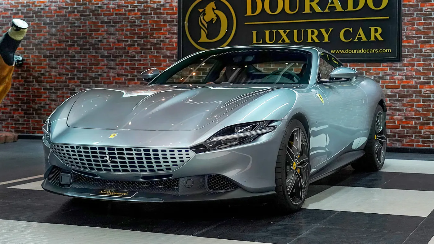 Prestige and timeless design with Ferrari Roma 2023 Grigio Titanio in Dubai
