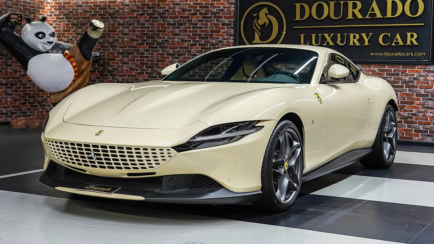 Precision-engineered Ferrari Roma 2022 Avorio Beige crafted for driving purists
