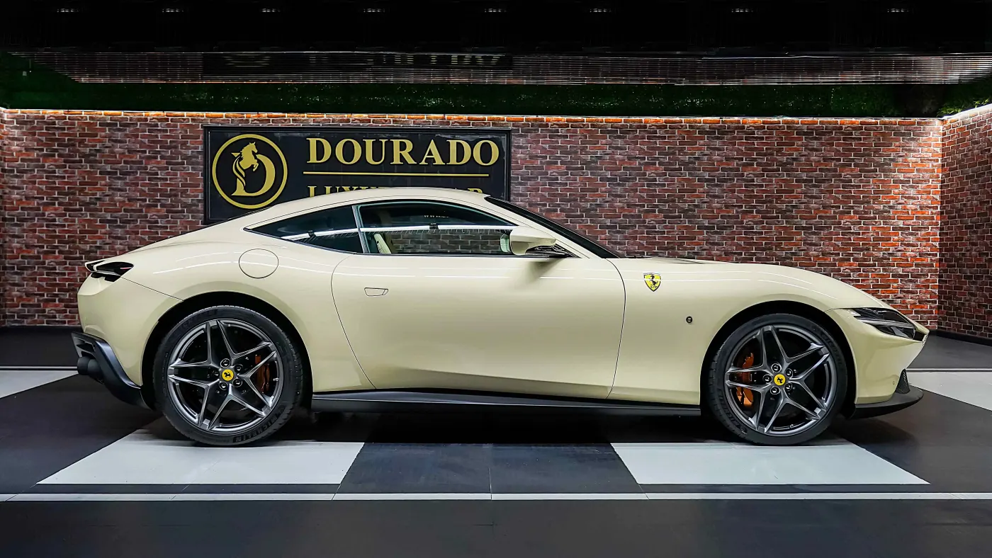 Own the Ferrari Roma 2022 Avorio Beige iconic Italian masterpiece in Dubai