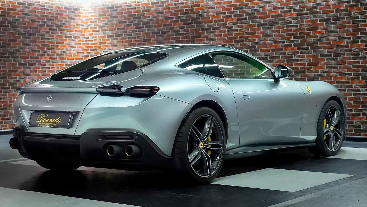 Own the Ferrari Roma 2023 Grigio Titanio iconic Italian masterpiece in Dubai