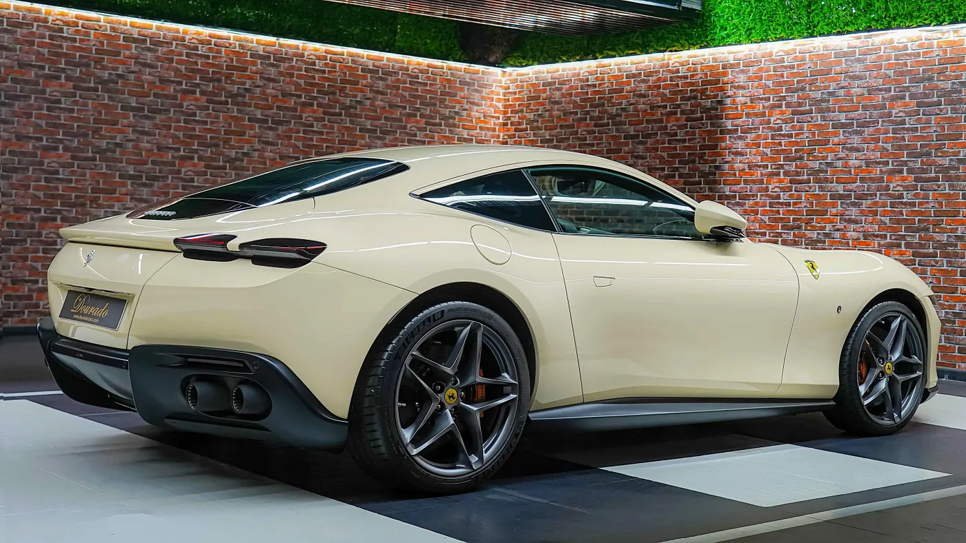Explore Ferrari Roma 2022 Avorio Beige exclusive vehicle lineup in UAE
