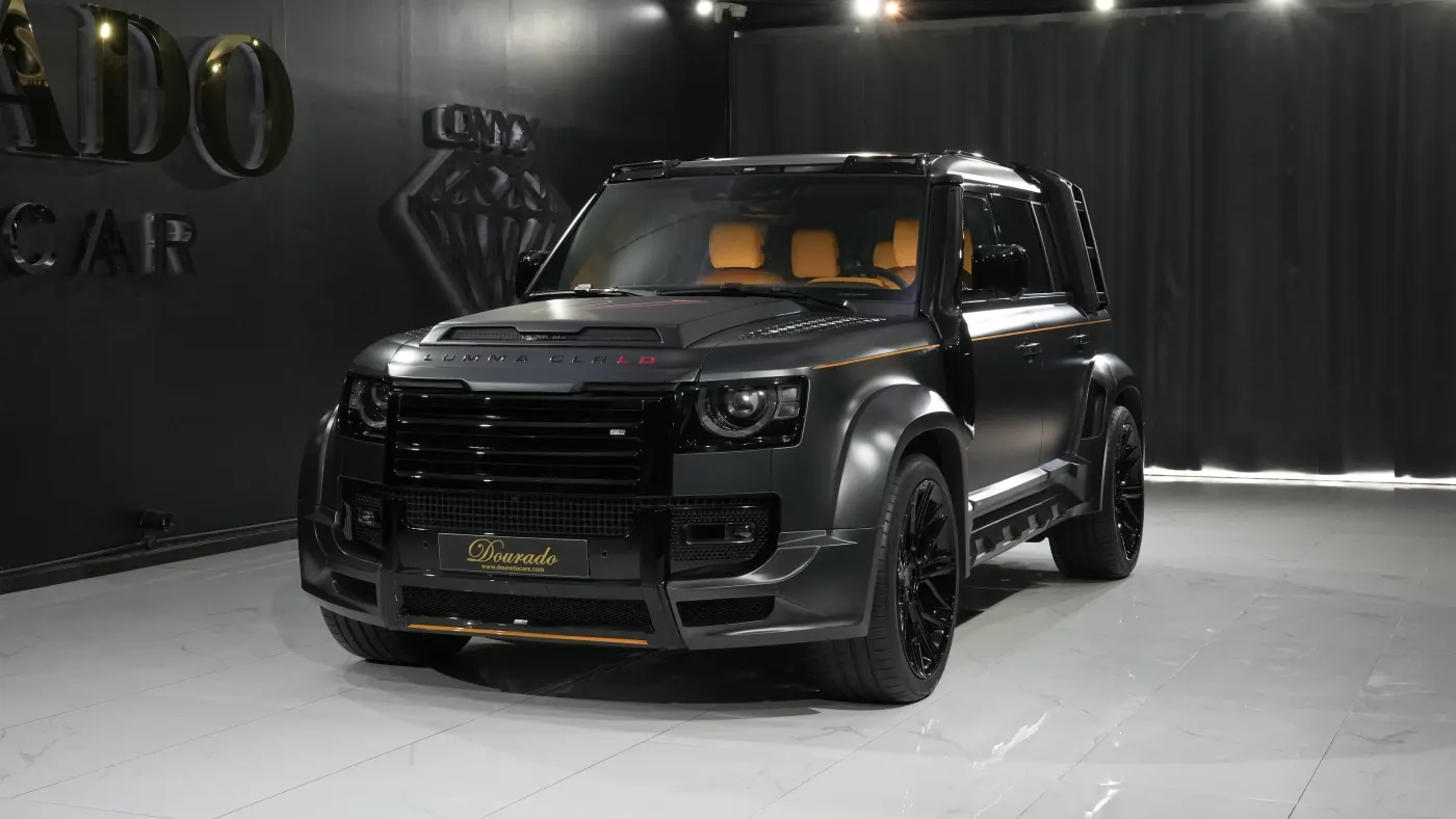 Land Rover Defender 110 P400 CLR LD by Lumma Design sophisticated widebody SUV showcased in the heart of UAE