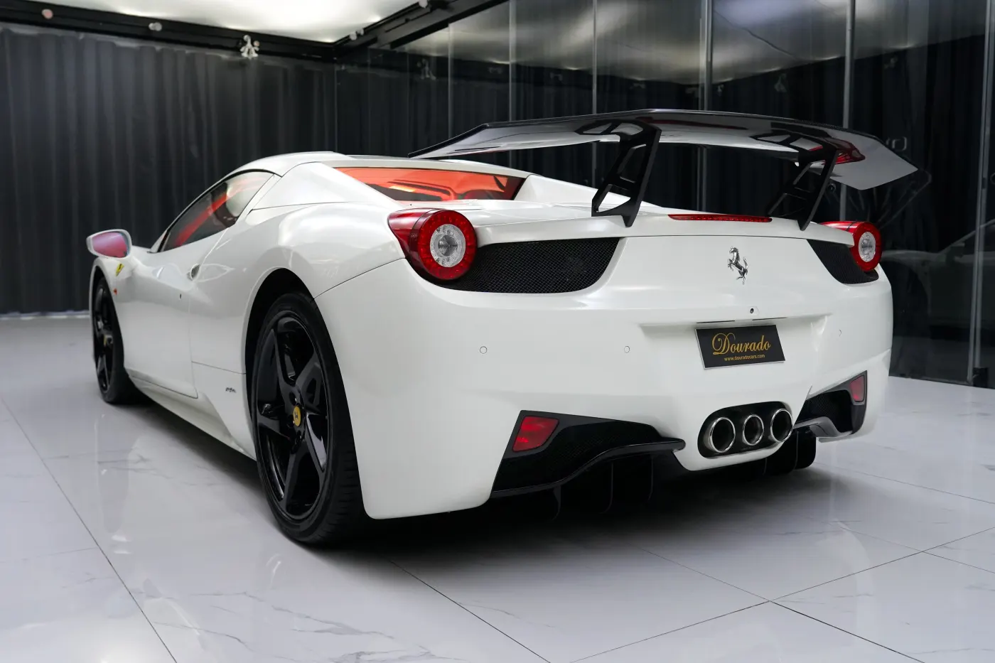 Ferrari 458 Spider sophisticated exotic car in Dubai showroom