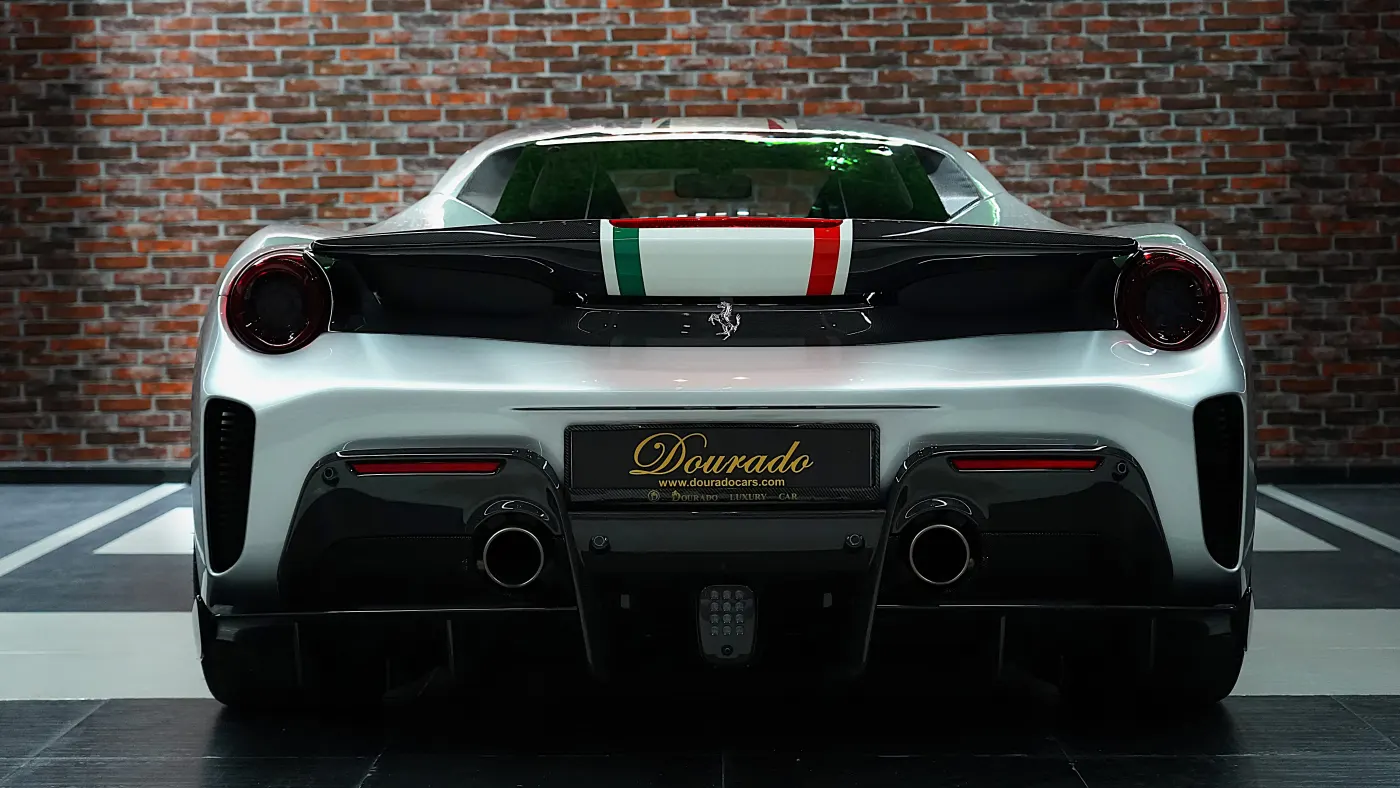Ferrari 488 Pista Piloti exotic supercar showcased in UAE showroom