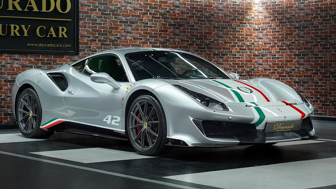 Discover Ferrari 488 Pista Piloti premium automobile in Dubai showroom
