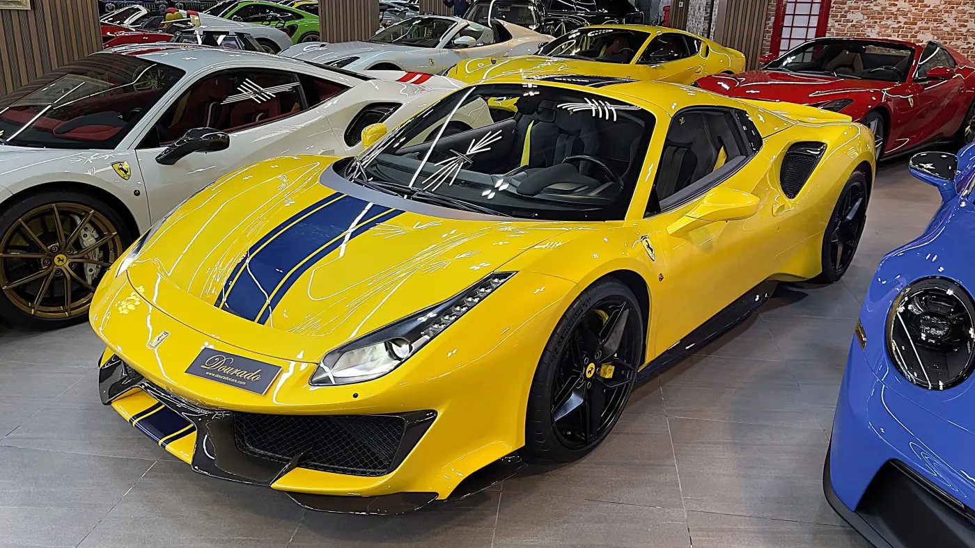 Buy Ferrari 488 Pista luxury sports car from Dubai showroom