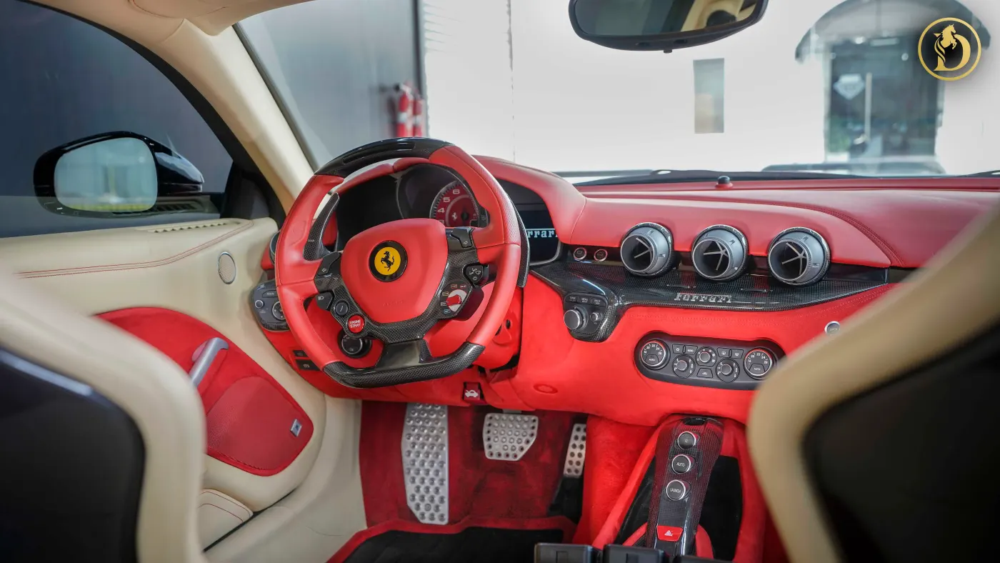 Discover Ferrari F12 Berlinetta premium exotic car in Dubai showroom