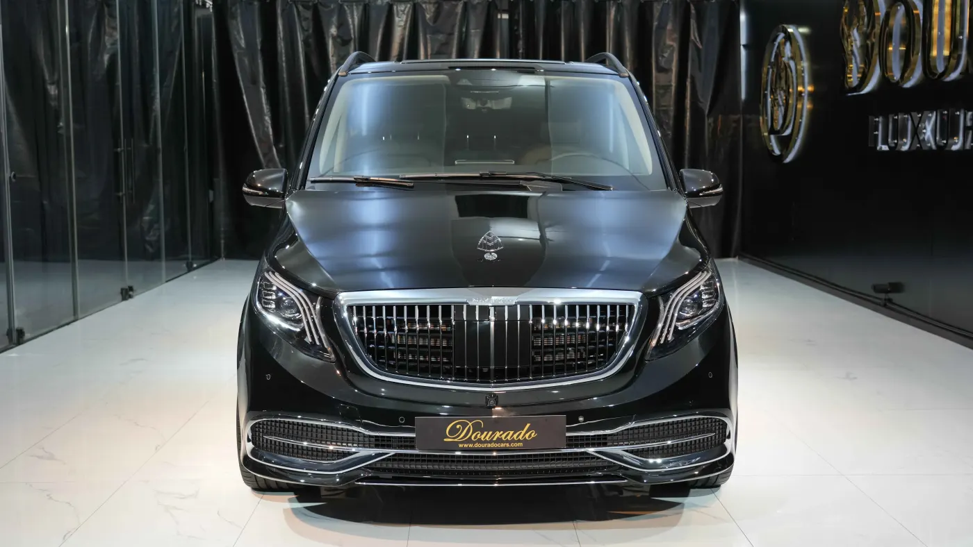 Mercedes-Benz V300D Maybach Kit luxury vehicle showcased in UAE showroom
