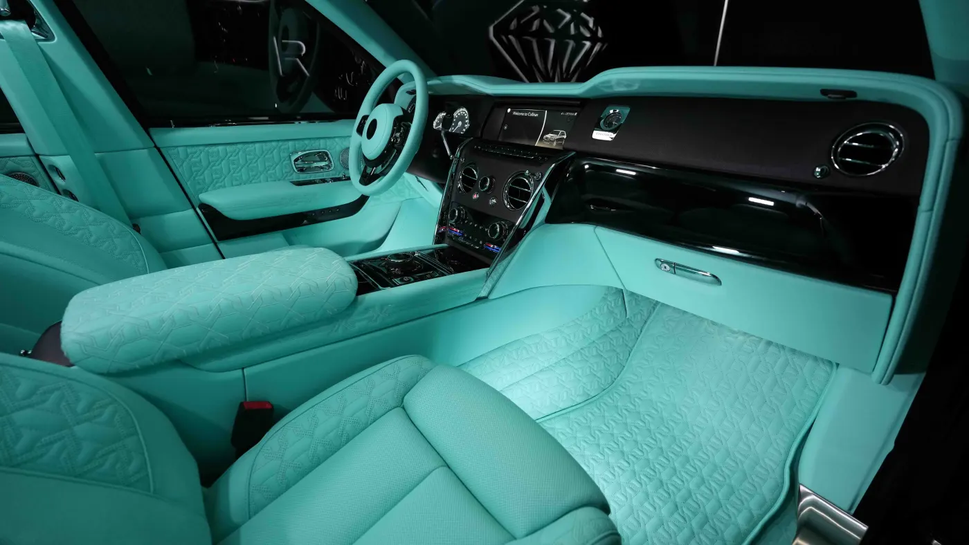 Rolls-Royce Cullinan Onyx Concept bespoke luxury SUV showcased in UAE showroom