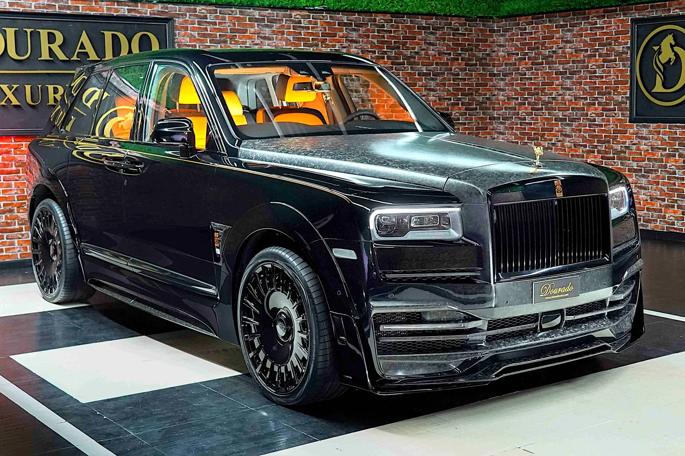 Rolls-Royce Cullinan featuring Gold Spirit of Ecstasy luxury SUV in Dubai