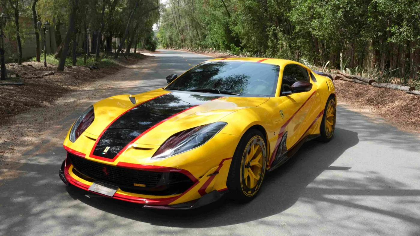 Ferrari 812 Superfast 8XX premium luxury vehicle showroom UAE